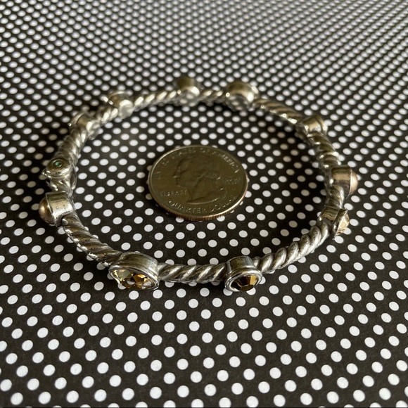 BRIGHTON BRACELET SINGLE SMALL BANGLE MAGNETIC HINGE WITH GOLDEN PEARLS/STONES - Picture 2 of 15